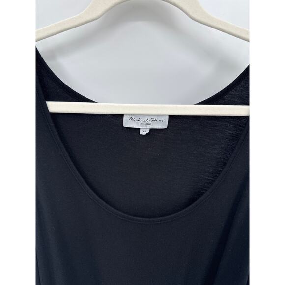 Michael Stars Jane Black Sleeveless V Neck Belted Cropped Wide Leg Jumpsuit XS - Picture 3 of 5